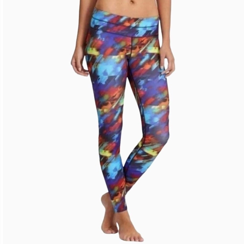 Athleta Colorburst Sonar Compression Leggings UPF 50+ Wicking Multicolor XXS